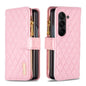 Diamond Lattice Zipper Wallet Leather Flip Phone Case, For Galaxy Z Fold8 5G, For Galaxy Z Fold8 Ultra 5G, For Samsung Galaxy Z Fold7, For Samsung Galaxy Z Fold6, For Samsung Galaxy Z Fold5