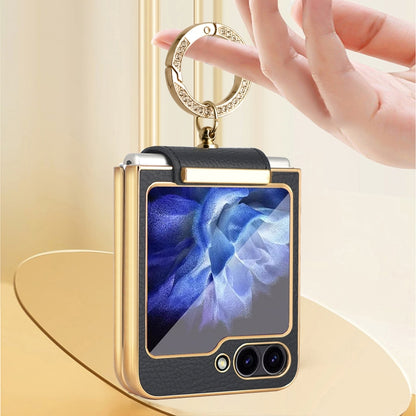 Colorful PU Phone Case with Ring Holder, For Samsung Galaxy Z Flip7 FE / Flip6, For Samsung Galaxy Z Flip7 5G, For Samsung Galaxy Z Flip5