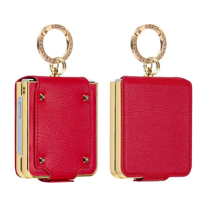 Colorful PU Phone Case with Ring Holder, For Samsung Galaxy Z Flip7 FE / Flip6, For Samsung Galaxy Z Flip7 5G, For Samsung Galaxy Z Flip5