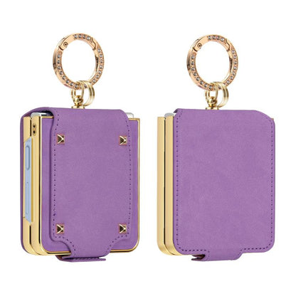 Colorful PU Phone Case with Ring Holder, For Samsung Galaxy Z Flip7 FE / Flip6, For Samsung Galaxy Z Flip7 5G, For Samsung Galaxy Z Flip5