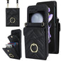 V-shaped RFID Card Slot Phone Case with Ring Holder, For Samsung Galaxy Z Flip7 5G, For Samsung Galaxy Z Flip6 / Flip7 FE, For Samsung Galaxy Z Flip5