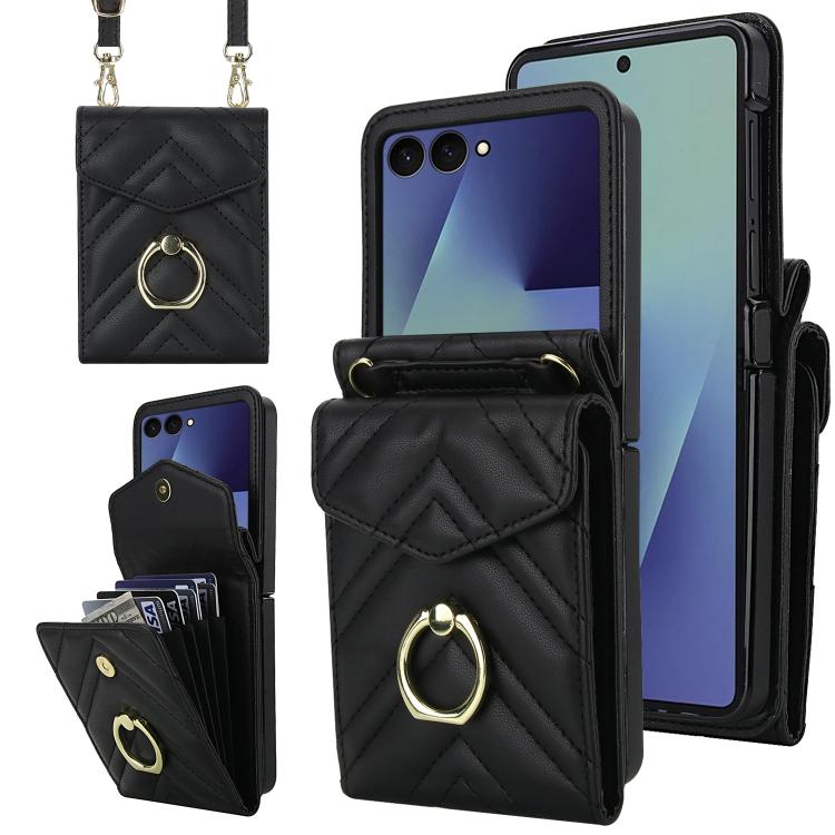 V-shaped RFID Card Slot Phone Case with Ring Holder