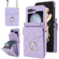 Diamond Lattice RFID Card Slot Phone Case with Ring Holder, For Samsung Galaxy Z Flip7 5G, For Samsung Galaxy Z Flip6 / Flip7 FE, For Samsung Galaxy Z Flip5