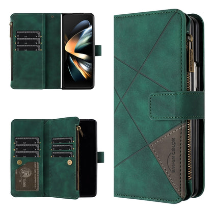 Rhombus Texture Zipper Wallet Leather Phone Case, For Galaxy Z Fold8 5G, For Galaxy Z Fold8 Ultra 5G, For Samsung Galaxy Z Fold7, For Samsung Galaxy Z Fold6, For Samsung Galaxy Z Fold5, For Samsung Galaxy Z Fold4, For Samsung Galaxy Z Fold3