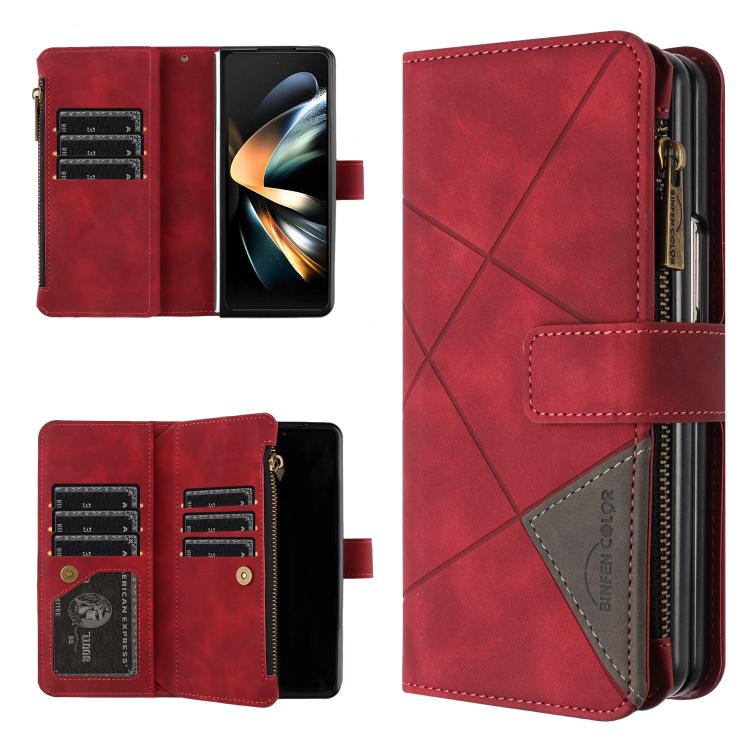 Rhombus Texture Zipper Wallet Leather Phone Case, For Galaxy Z Fold8 5G, For Galaxy Z Fold8 Ultra 5G, For Samsung Galaxy Z Fold7, For Samsung Galaxy Z Fold6, For Samsung Galaxy Z Fold5, For Samsung Galaxy Z Fold4, For Samsung Galaxy Z Fold3