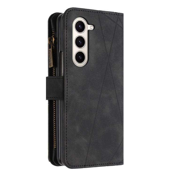 Rhombus Texture Zipper Wallet Leather Phone Case