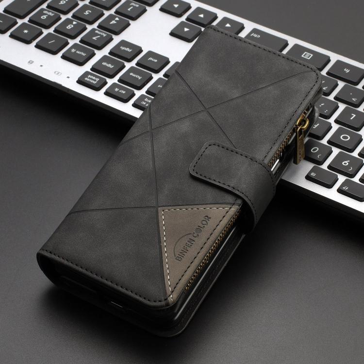 Rhombus Texture Zipper Wallet Leather Phone Case