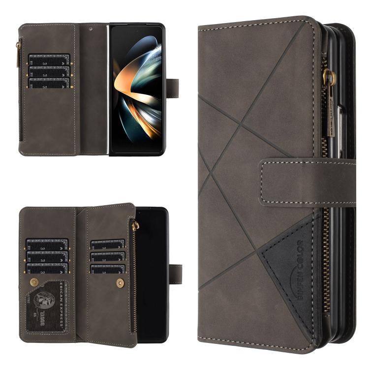 Rhombus Texture Zipper Wallet Leather Phone Case, For Galaxy Z Fold8 5G, For Galaxy Z Fold8 Ultra 5G, For Samsung Galaxy Z Fold7, For Samsung Galaxy Z Fold6, For Samsung Galaxy Z Fold5, For Samsung Galaxy Z Fold4, For Samsung Galaxy Z Fold3