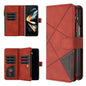 Rhombus Texture Zipper Wallet Leather Phone Case, For Galaxy Z Fold8 5G, For Galaxy Z Fold8 Ultra 5G, For Samsung Galaxy Z Fold7, For Samsung Galaxy Z Fold6, For Samsung Galaxy Z Fold5, For Samsung Galaxy Z Fold4, For Samsung Galaxy Z Fold3