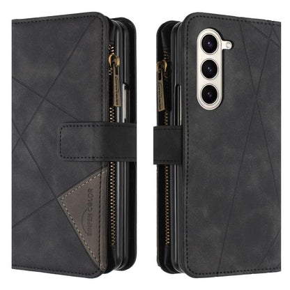 Rhombus Texture Zipper Wallet Leather Phone Case, For Galaxy Z Fold8 5G, For Galaxy Z Fold8 Ultra 5G, For Samsung Galaxy Z Fold7, For Samsung Galaxy Z Fold6, For Samsung Galaxy Z Fold5, For Samsung Galaxy Z Fold4, For Samsung Galaxy Z Fold3