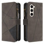 Rhombus Texture Zipper Wallet Leather Phone Case, For Galaxy Z Fold8 5G, For Galaxy Z Fold8 Ultra 5G, For Samsung Galaxy Z Fold7, For Samsung Galaxy Z Fold6, For Samsung Galaxy Z Fold5, For Samsung Galaxy Z Fold4, For Samsung Galaxy Z Fold3