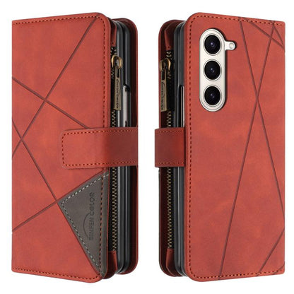 Rhombus Texture Zipper Wallet Leather Phone Case, For Galaxy Z Fold8 5G, For Galaxy Z Fold8 Ultra 5G, For Samsung Galaxy Z Fold7, For Samsung Galaxy Z Fold6, For Samsung Galaxy Z Fold5, For Samsung Galaxy Z Fold4, For Samsung Galaxy Z Fold3