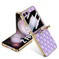 GKK Integrated Plating Diamond Texture PU Phone Case with Ring, For Samsung Galaxy Z Flip7 5G, For Samsung Galaxy Z Flip5