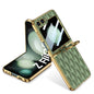 GKK Integrated Plating Diamond Texture PU Phone Case with Ring, For Samsung Galaxy Z Flip7 5G, For Samsung Galaxy Z Flip5