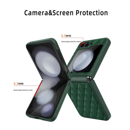Diamond Lattice Hinge Phone Case, For Samsung Galaxy Z Flip7 FE / Flip6, For Samsung Galaxy Z Flip7 5G, For Samsung Galaxy Z Flip5