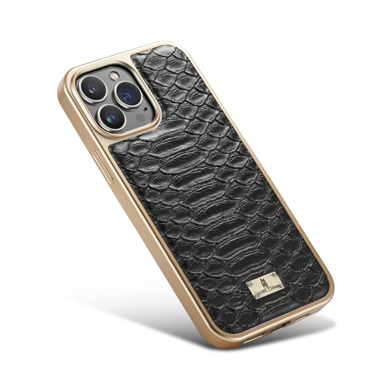 Fierre Shann Python Texture Electroplating PU Phone Case