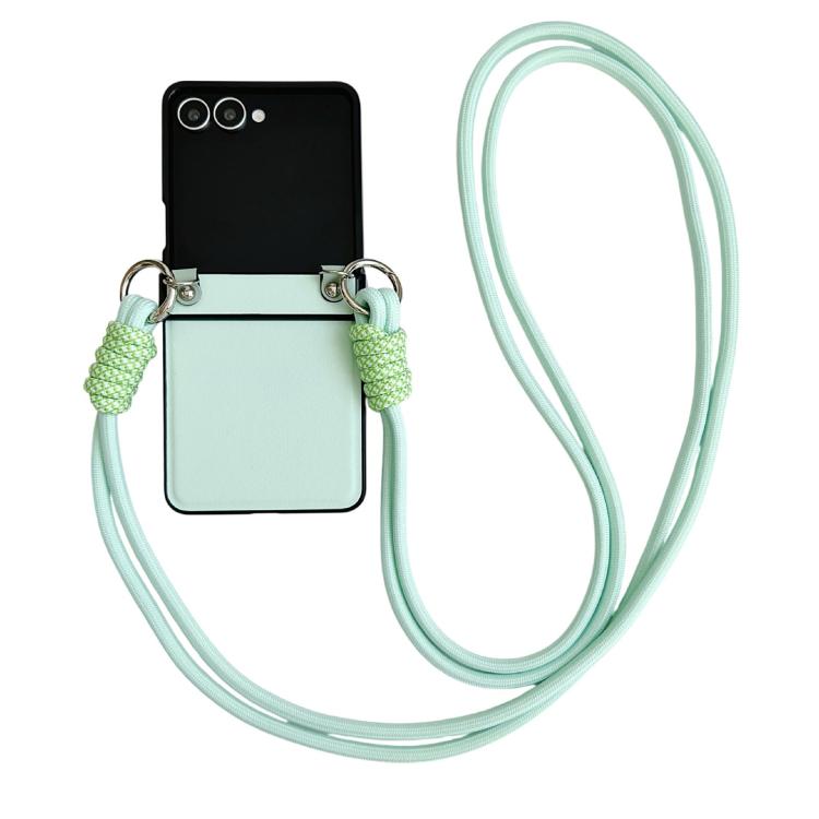 Morandi Leather Texture Phone Case With Lanyard