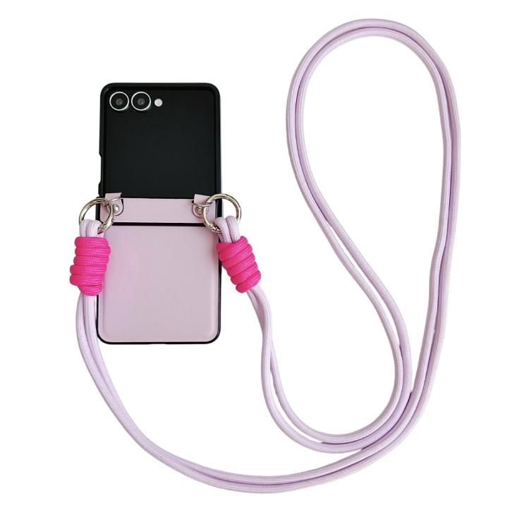 Morandi Leather Texture Phone Case With Lanyard