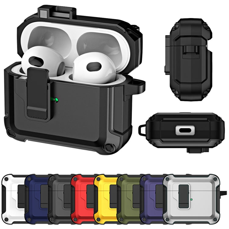 TPU + PC Wireless Bluetooth Earphone Protective Case with Switch Lock & Hook