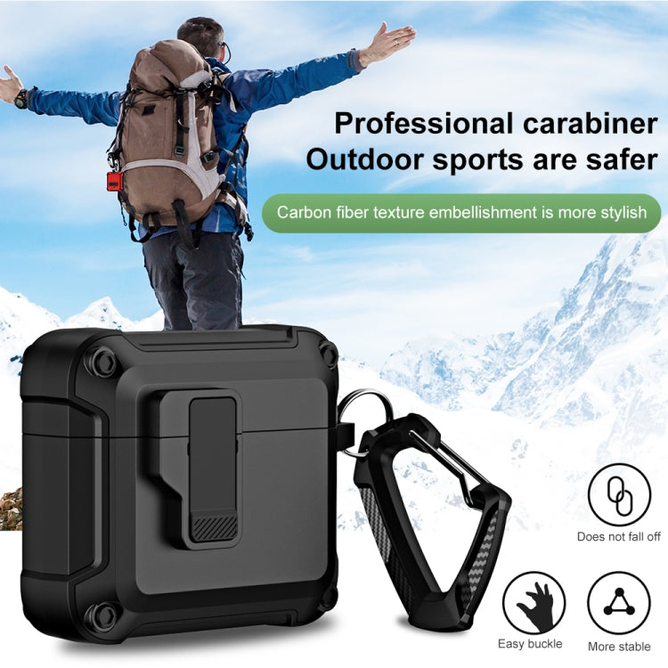 TPU + PC Wireless Bluetooth Earphone Protective Case with Switch Lock & Hook