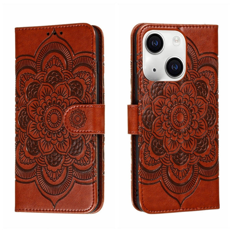 Sun Mandala Embossing Leather Phone Case