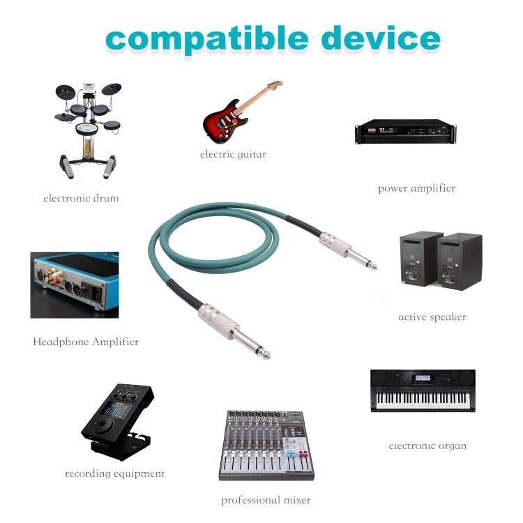 3045GR Mono 6.35mm Plug Male to Male Electric Guitar Audio Cable