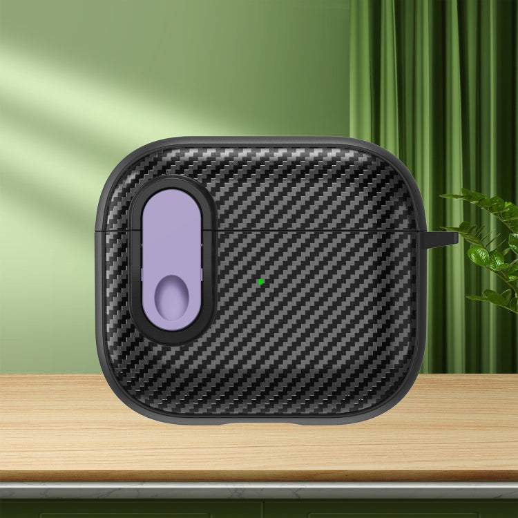 Carbon Fiber Texture Wireless Earphones Case with Security Lock