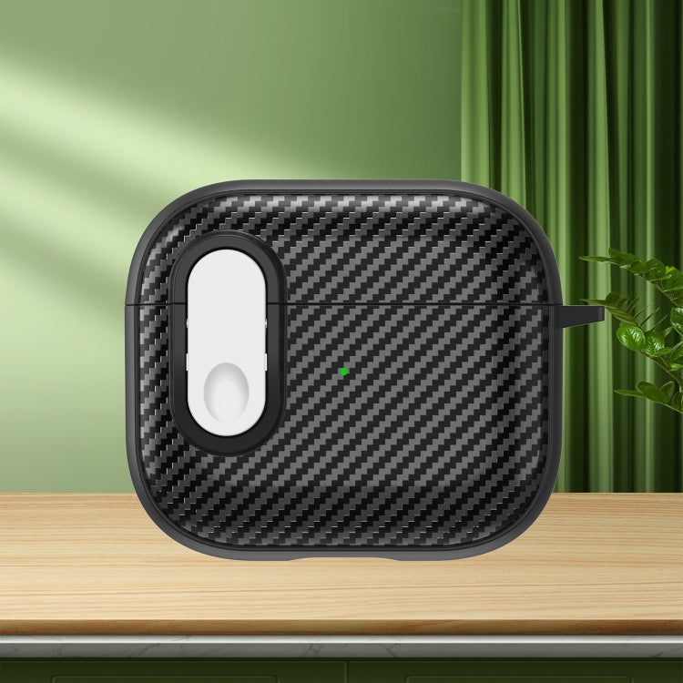 Carbon Fiber Texture Wireless Earphones Case with Security Lock