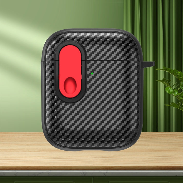 Carbon Fiber Texture Wireless Earphones Case with Security Lock