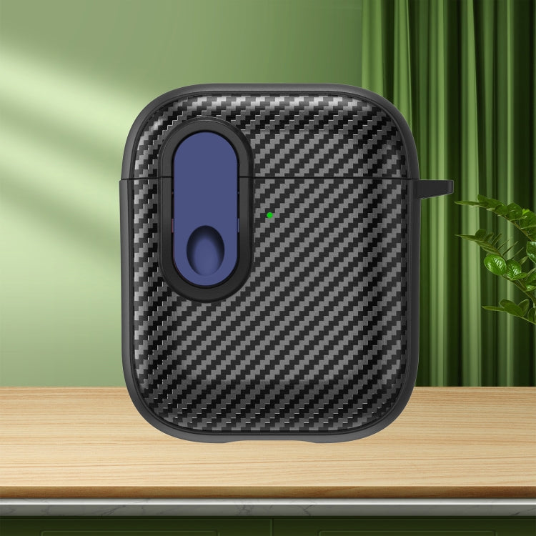 Carbon Fiber Texture Wireless Earphones Case with Security Lock
