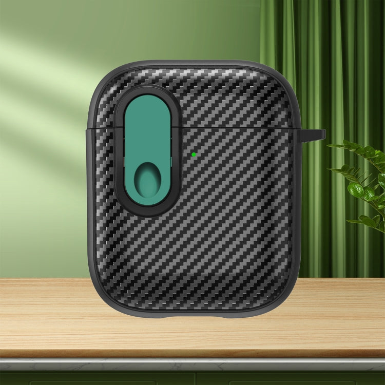 Carbon Fiber Texture Wireless Earphones Case with Security Lock