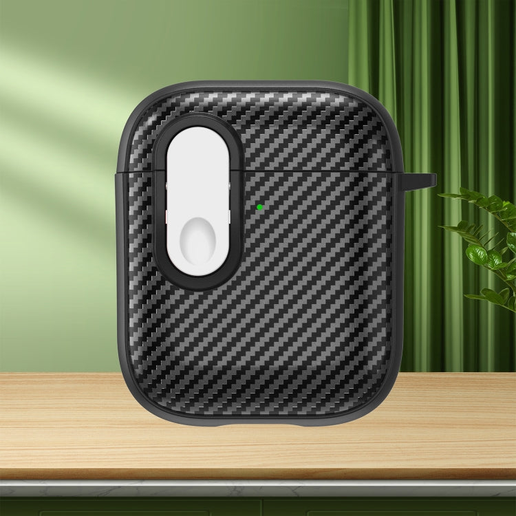 Carbon Fiber Texture Wireless Earphones Case with Security Lock