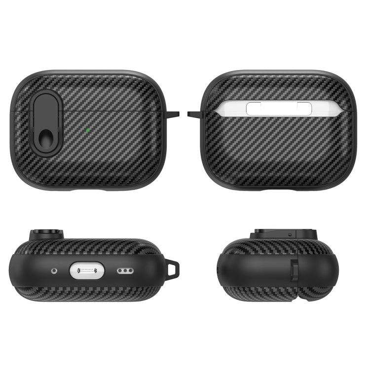 Carbon Fiber Texture Wireless Earphones Case with Security Lock