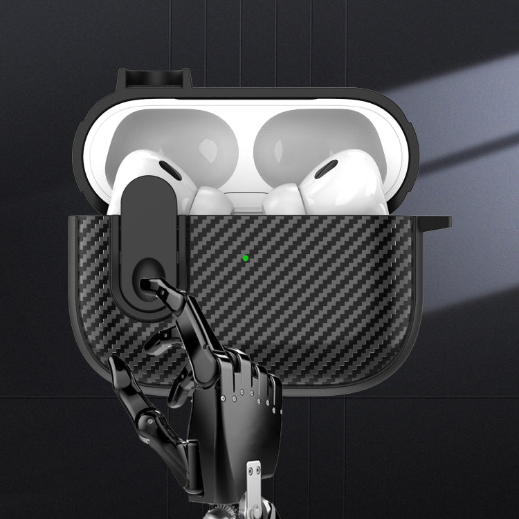 Carbon Fiber Texture Wireless Earphones Case with Security Lock