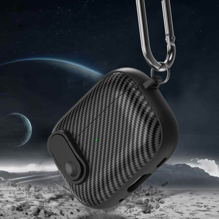 Carbon Fiber Texture Wireless Earphones Case with Security Lock