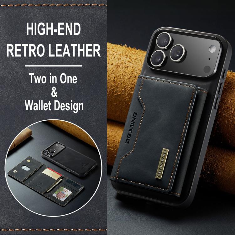 DG.MING M2 Series 3-Fold Card Bag Wallet Leather Phone Case