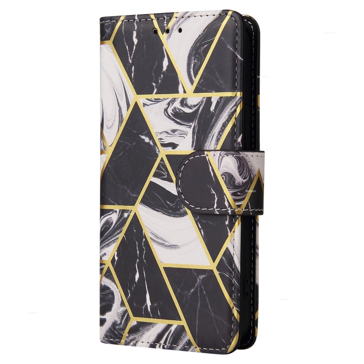 Marble Bronzing Stitching Leather Phone Case