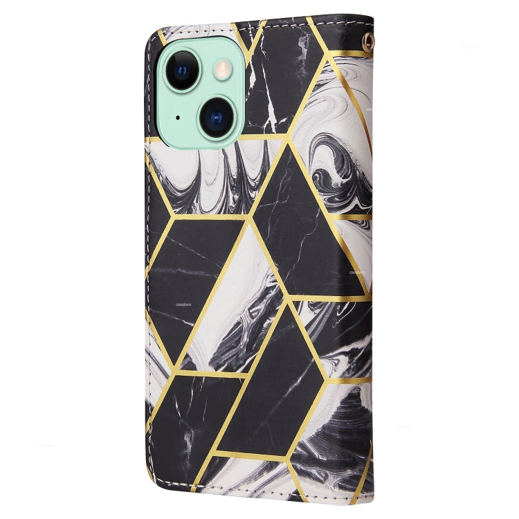 Marble Bronzing Stitching Leather Phone Case