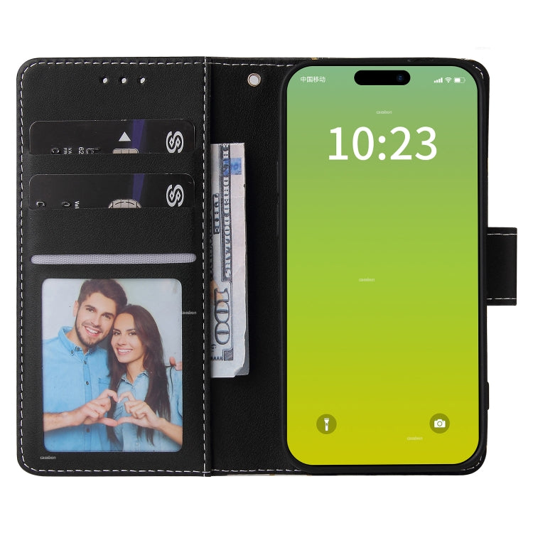 Marble Bronzing Stitching Leather Phone Case