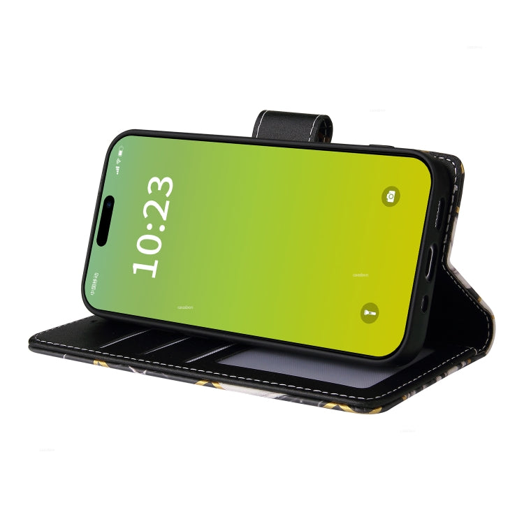 Marble Bronzing Stitching Leather Phone Case