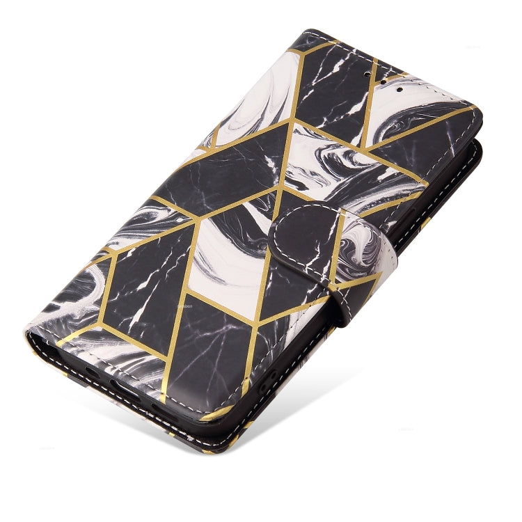 Marble Bronzing Stitching Leather Phone Case