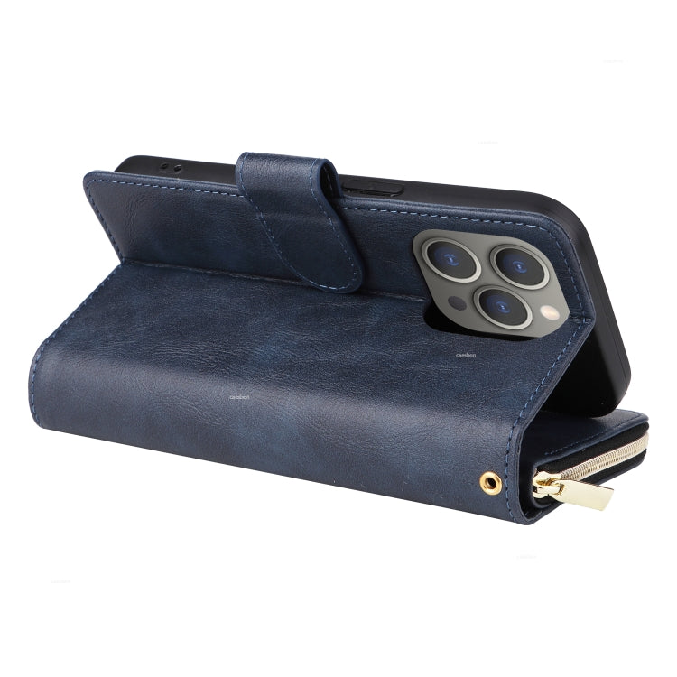 9 Card Slots Zipper Wallet Bag Leather Phone Case