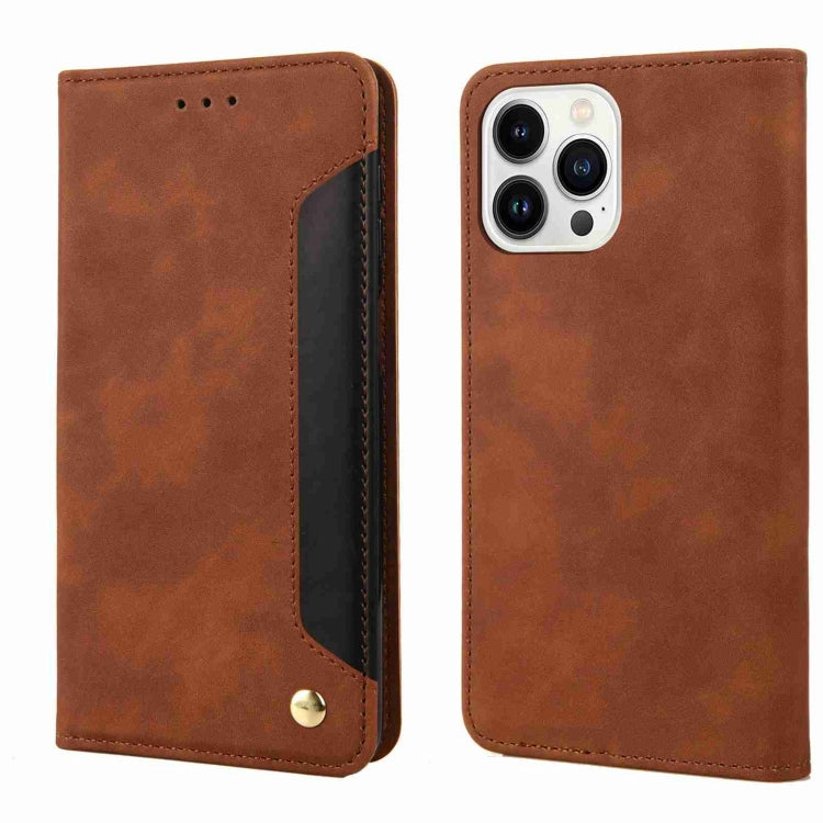 Skin Feel Splicing Leather Phone Case