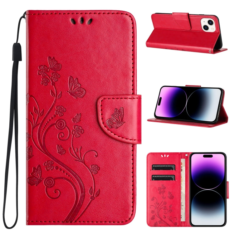Butterfly Flower Pattern Flip Leather Phone Case