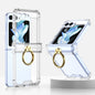 Gkk Airbag Hinge Silicone Phone Case with Ring Holder, For Samsung Galaxy Z Flip7 5G, For Samsung Galaxy Z Flip6 / Flip7 FE, For Samsung Galaxy Z Flip5