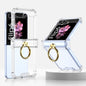 Gkk Airbag Hinge Silicone Phone Case with Ring Holder, For Samsung Galaxy Z Flip7 5G, For Samsung Galaxy Z Flip6 / Flip7 FE, For Samsung Galaxy Z Flip5
