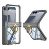Gkk Airbag Hinge Silicone Phone Case with Ring Holder, For Samsung Galaxy Z Flip7 5G, For Samsung Galaxy Z Flip6 / Flip7 FE, For Samsung Galaxy Z Flip5