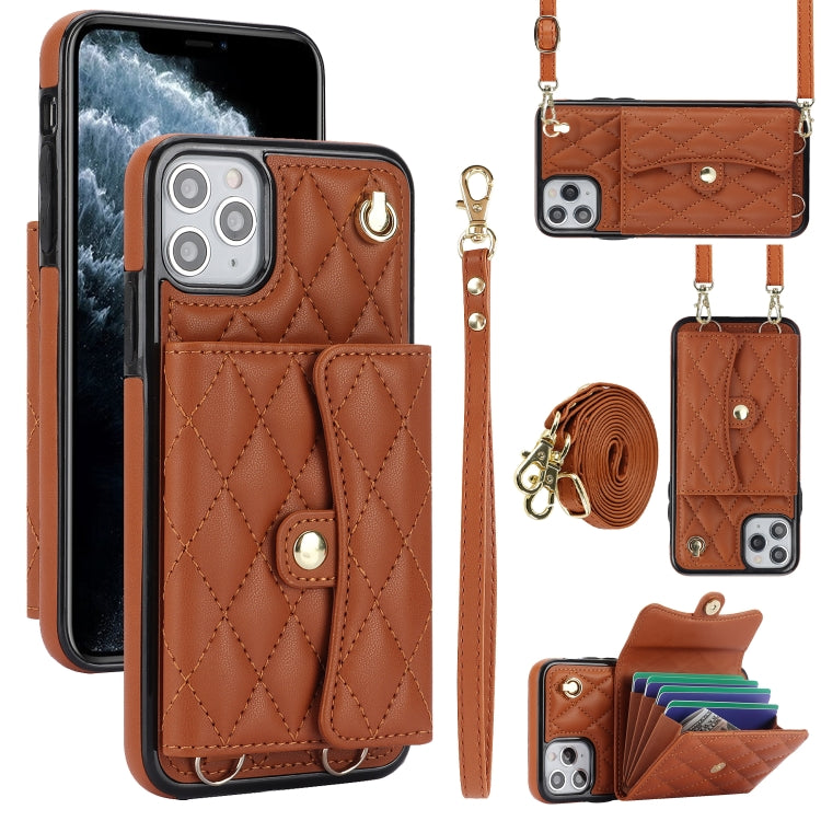 Crossbody Rhombic Horizontal Wallet Leather Phone Case