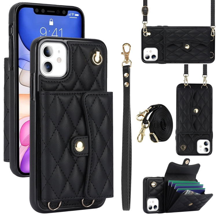Crossbody Rhombic Horizontal Wallet Leather Phone Case