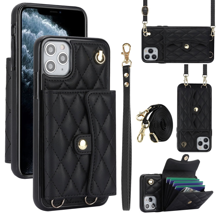 Crossbody Rhombic Horizontal Wallet Leather Phone Case